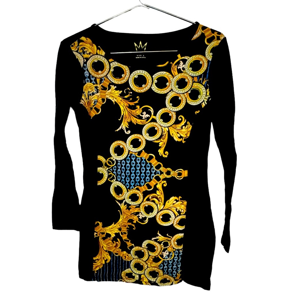 Nicki Minaj Black Gold Chains Streetwear Women’s Large Form Fit Dress MINTY